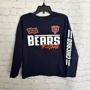NFL Chicago Bears Football Kids Long Sleeve Tee T-Shirt Top Size 5 - 6 Navy Blue